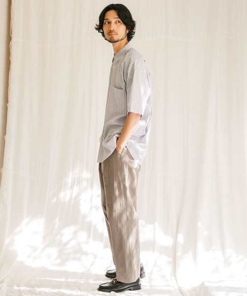 「THOMAS MASON」 半袖シャツ LARGE ブルー系その他 メンズ_画像8