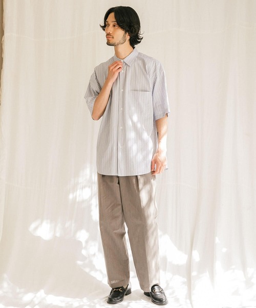 「THOMAS MASON」 半袖シャツ LARGE ブルー系その他 メンズ_画像9