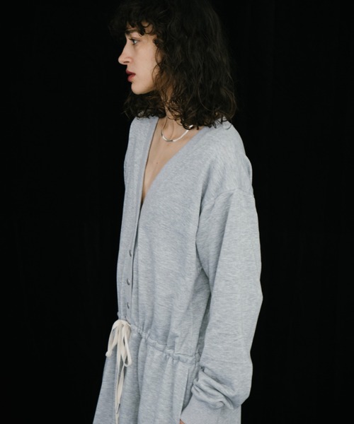 HANNE オールインワン Vネックスウェットジャンプスーツ レディース