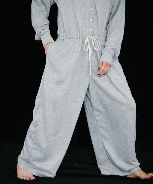 HANNE オールインワン Vネックスウェットジャンプスーツ レディース