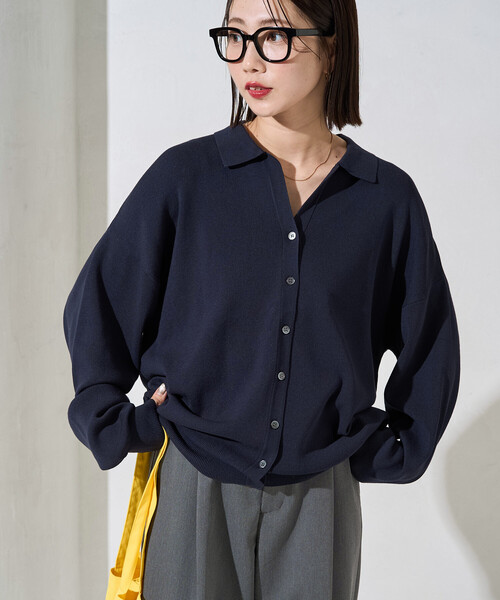 Rene（ルネ） 7分袖ニットカーディガン 34 ブラック レディース