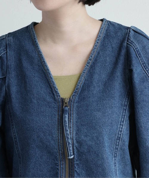 「cepo」 デニムジャケット M ブルー レディース_画像2