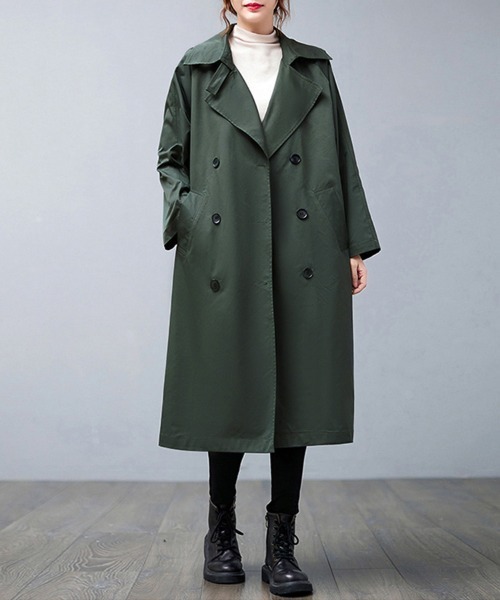 RESPEC グラン山貴 刺繍入り ロング トレンチ コート　新品 GRANCY】Patterned Long Trench Coat / 総柄ロングトレンチコート