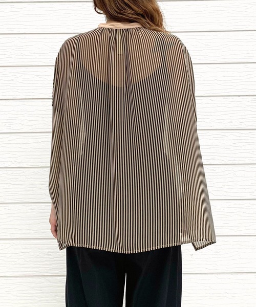 「Q」 半袖ブラウス MEDIUM ブラック系その他 レディース_画像8