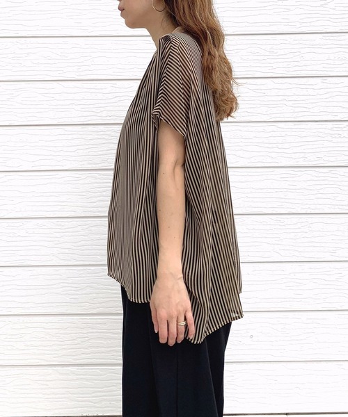 「Q」 半袖ブラウス MEDIUM ブラック系その他 レディース_画像9