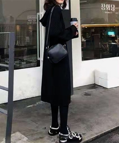 ワンピース フード付きニットロングワンピース : ZOZOTOWN Yahoo!店