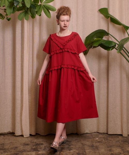 manana suerte（マニャーナスエルテ） 半袖ワンピース FREE レッド