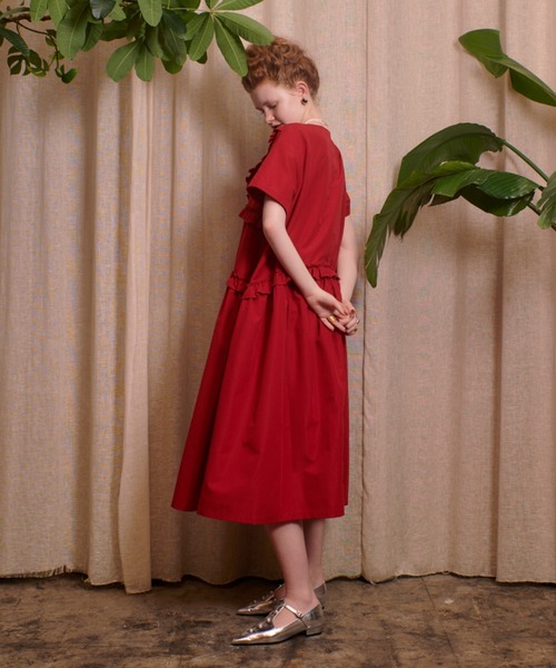 manana suerte（マニャーナスエルテ） 半袖ワンピース FREE レッド