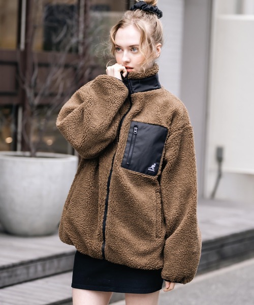 KANGOL  オーバーサイズシープボアフリースジャケット KANGOLオーバーサイズ シープボアフリースジャケット 2021WINTER