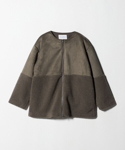 【ぼぶ】美品 リアルムートン　ノーカラーコート A DAY IN THE LIFE ノーカラーコート コート フェイクムートン ボア