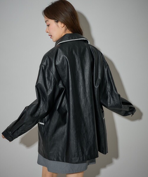 「PUBLUX」 ジャケット フリ- ブラック レディース_画像9