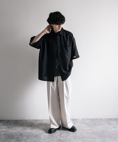 「Rocky Monroe」 「beno」半袖シャツ L ブラック メンズ_画像5