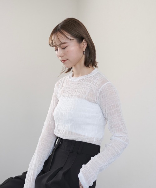 「Reurie'」 長袖カットソー FREE ライトブルー レディース_画像6