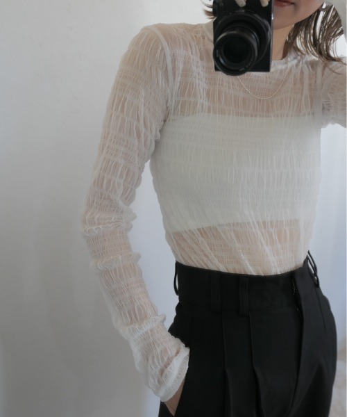 「Reurie'」 長袖カットソー FREE ライトブルー レディース_画像9