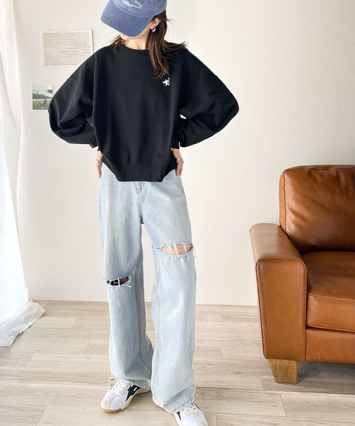 「classicalelf」 スウェットカットソー LARGE ベージュ レディース_画像9