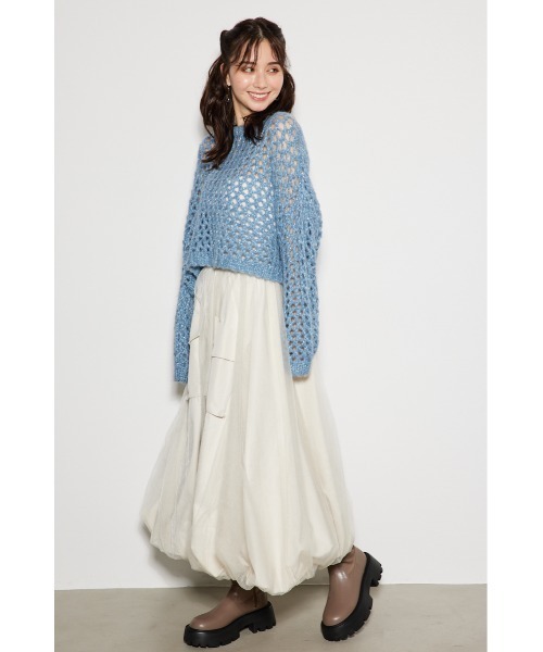 リエンダ　ロングスカート rienda（リエンダ） ロングスカート SMALL グレー レディース