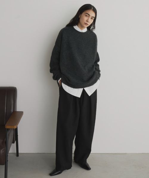 「Libra Cue」 長袖ニット FREE チャコールグレー レディース_画像2