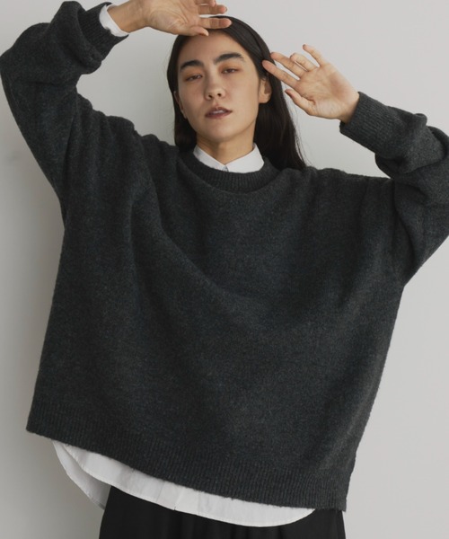 「Libra Cue」 長袖ニット FREE チャコールグレー レディース_画像5