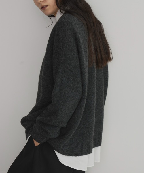「Libra Cue」 長袖ニット FREE チャコールグレー レディース_画像6