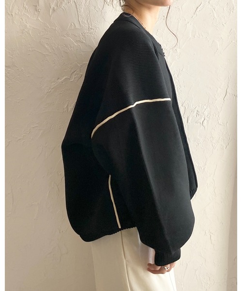 She's Closet ニット セーター 配色ボリューム袖ドルマンスリーブ