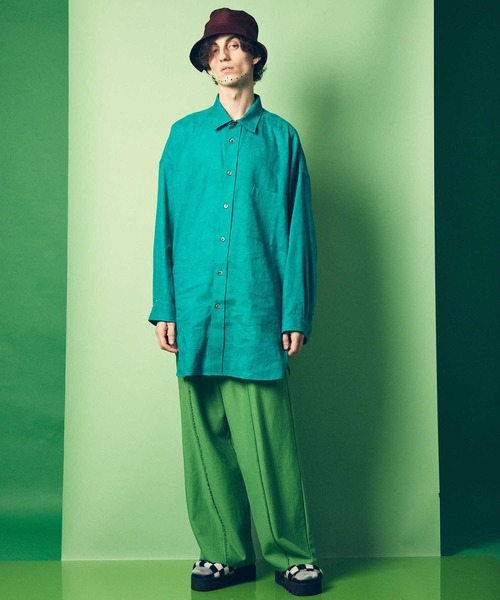 「MAISON SPECIAL」 長袖シャツ 2 ブルー メンズ_画像2