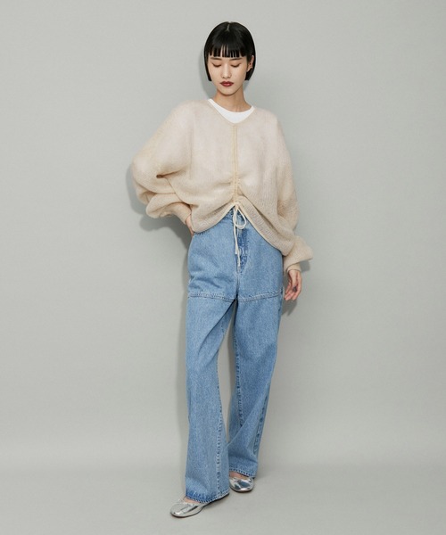 「ADAM ET ROPE'」 長袖ニット FREE ベージュ レディース_画像5