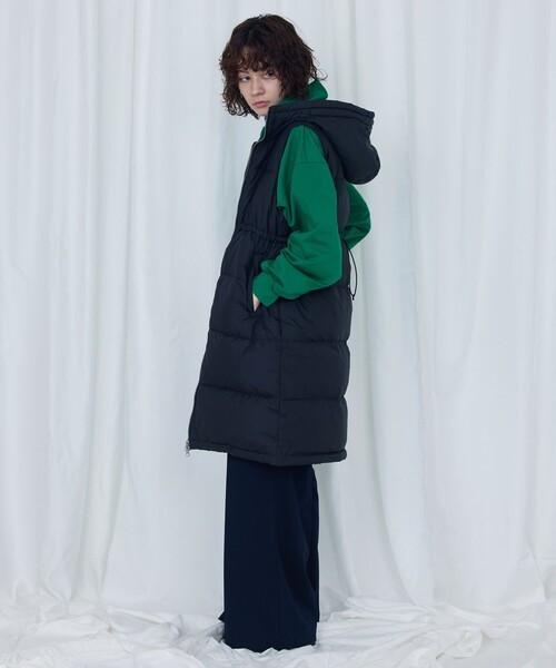 「Firsthand」 「FIRST DOWN」ダウンベスト FREE ブラック レディース_画像9