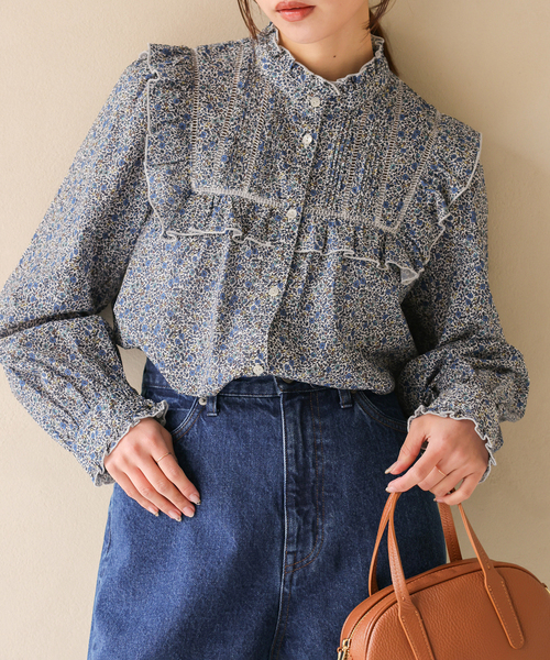 SLOBE IENA（スローブイエナ） ブラウス シャツ Petit Flower フリル