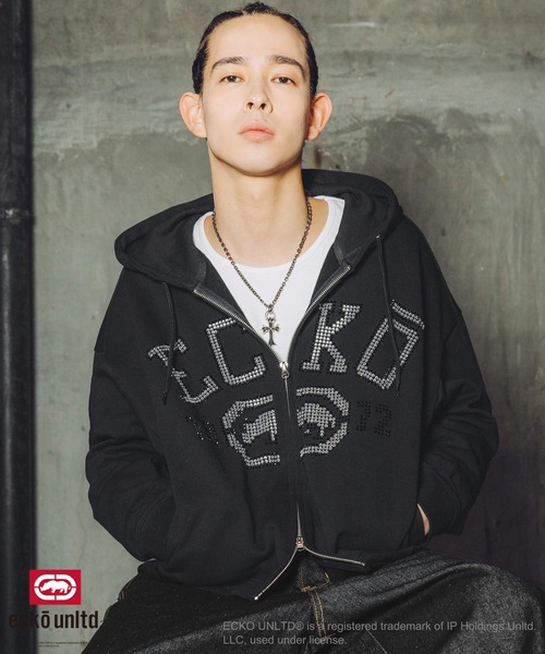 ecko unltd. パーカー ECKO UNLTD./別注ダブルジップラインストーンZIP