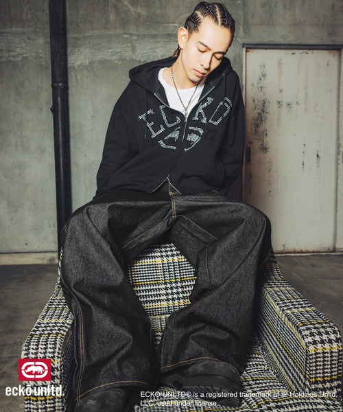 ecko unltd. パーカー ECKO UNLTD./別注ダブルジップラインストーンZIP
