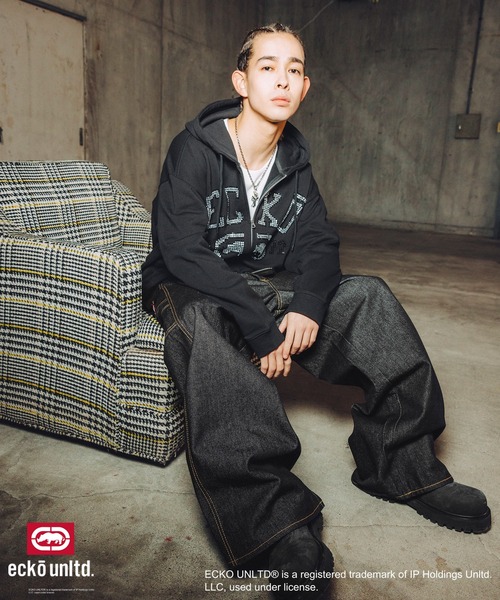 ecko unltd. パーカー ECKO UNLTD./別注ダブルジップラインストーンZIP