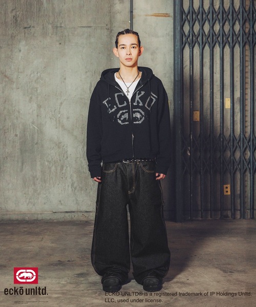 ecko unltd. パーカー ECKO UNLTD./別注ダブルジップラインストーンZIP