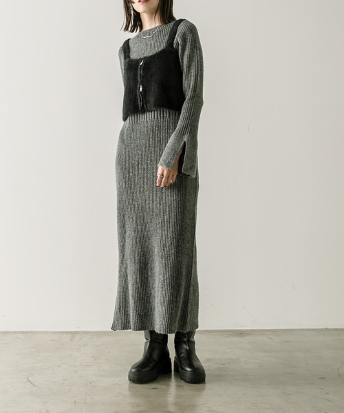 「mystic」 ニットワンピース 1 グレー レディース_画像4