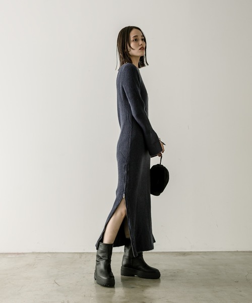 「mystic」 ニットワンピース 1 グレー レディース_画像6