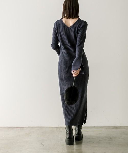 「mystic」 ニットワンピース 1 グレー レディース_画像9