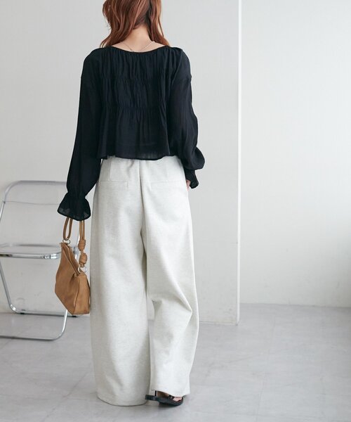 caph 楊柳トリコットシャーリングブラウス 楊柳七分袖シャーリングブラウス｜KarLParkLane Style ONLINE SHOP