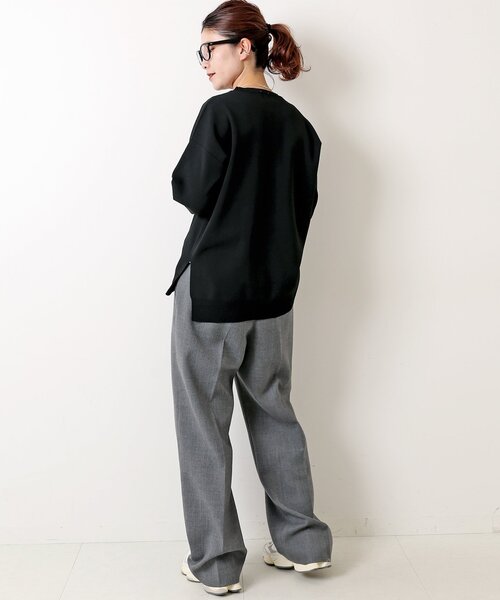 Spick & Span 長袖 クロシェニット ブラック Spick＆Span（スピック アンド スパン） 「Spick & Span」 長袖ニット