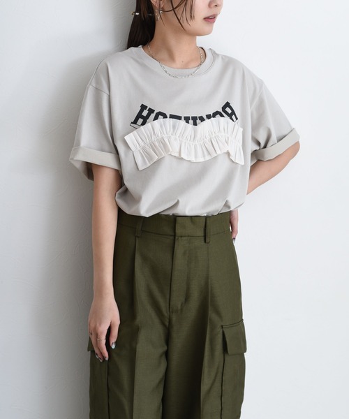 Eimee Law（エイミーロウ） tシャツ ウェーブフリルロゴプリントT