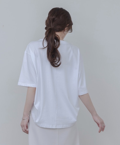 Eimee Law（エイミーロウ） tシャツ 半袖 ウェーブフリルロゴプリントT