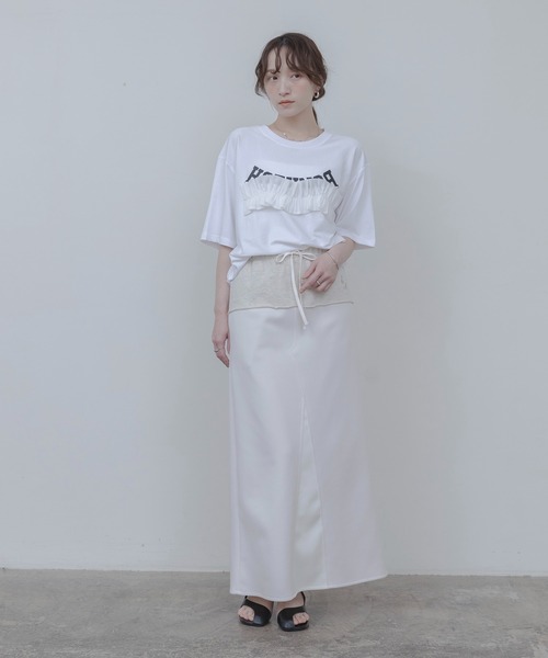Eimee Law（エイミーロウ） tシャツ ウェーブフリルロゴプリントT