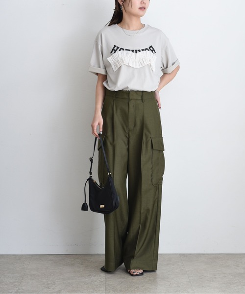 Eimee Law（エイミーロウ） tシャツ ウェーブフリルロゴプリントT
