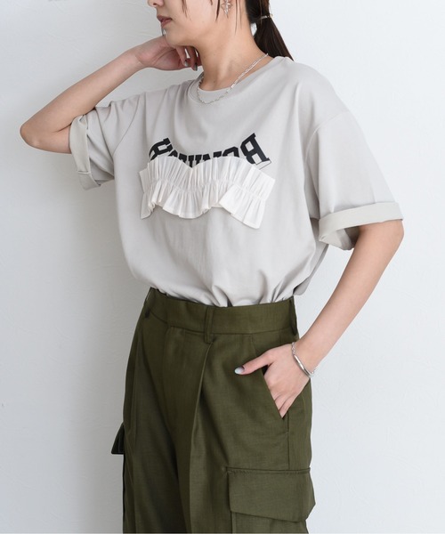Eimee Law（エイミーロウ） tシャツ ウェーブフリルロゴプリントT