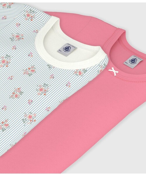PETIT BATEAU（プチバトー） 肌着 プリント半袖Tシャツ2枚組 キッズ