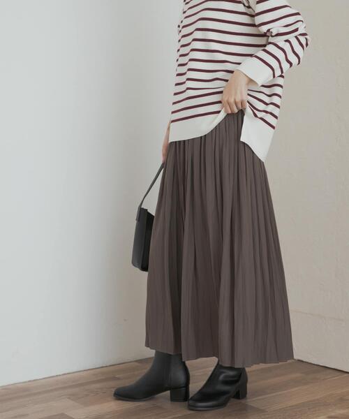 「URBAN RESEARCH DOORS」 プリーツスカート MEDIUM ボルドー レディースの画像