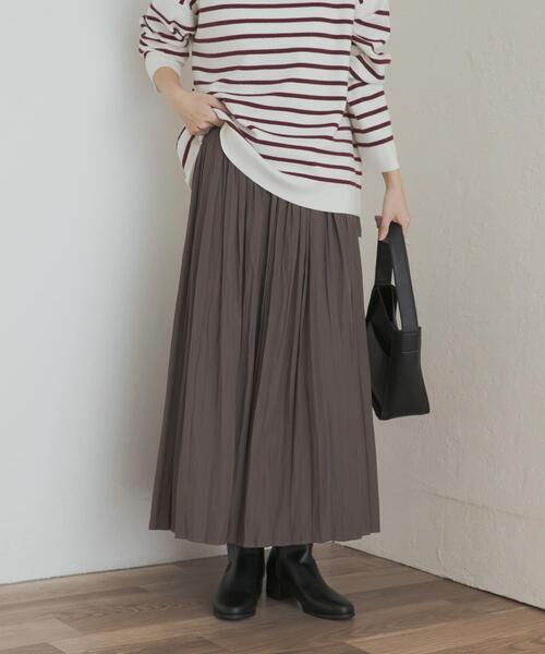 「URBAN RESEARCH DOORS」 プリーツスカート MEDIUM ボルドー レディースの画像