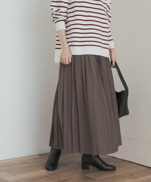 「URBAN RESEARCH DOORS」 プリーツスカート MEDIUM ボルドー レディースの画像