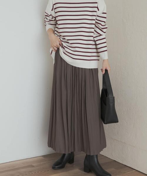 「URBAN RESEARCH DOORS」 プリーツスカート MEDIUM ボルドー レディースの画像