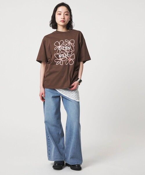 CITEN（シテン） tシャツ 半袖 「CITEN」ロゴフラワーT レディース