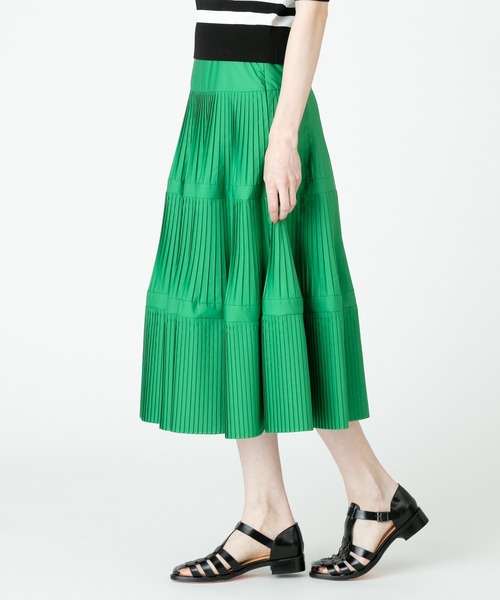 「LOULOU WILLOUGHBY」 プリーツスカート 1 ネイビー レディース_画像2