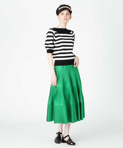 「LOULOU WILLOUGHBY」 プリーツスカート 1 ネイビー レディース_画像5